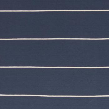 Swafing French Terry Sören breite Streifen Jeansblau schmale Streifen Weiß